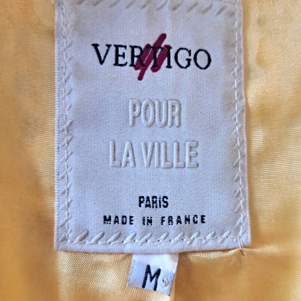 Vintage VERTIGO Rayon Cotton Blend Jacket Mini Skirt Suit Made in France Size M - Picture 3 of 15
